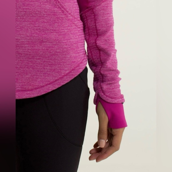 Lululemon Base Runner 1/2 Zip Raspberry Pique Pink Rulu Long Sleeve Size 6 - Picture 4 of 15